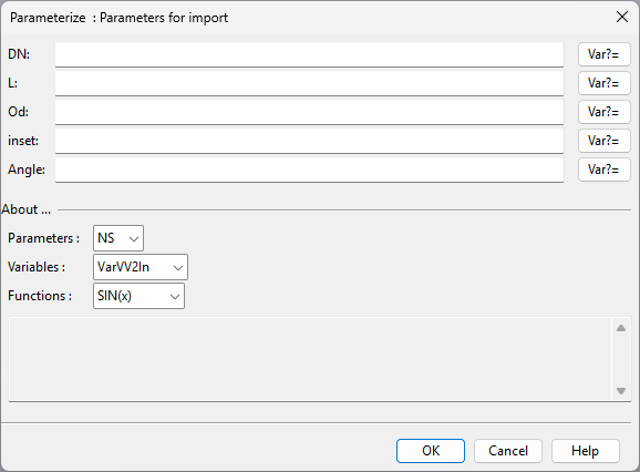 Parameterize dialog
